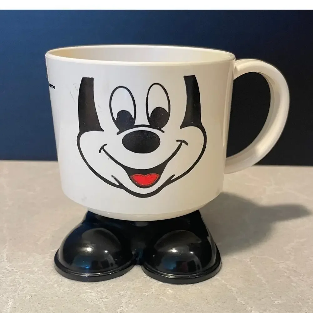 Vintage Mickey Mouse mug with feet Disney character kids cup mickey printed